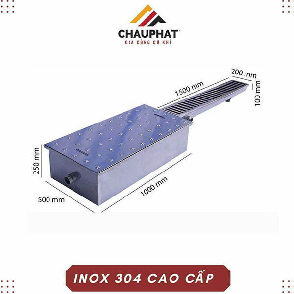 Bẫy dầu mỡ âm sàn công nghiệp BM-A125 - Gia Công Thiết Bị Bếp Châu Phát - Công Ty TNHH SX TM Xây Dựng Cơ Khí Châu Phát